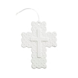 Mud Pie White Ceramic Dot Decorative Cross