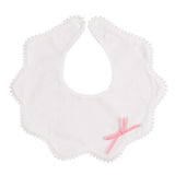 JANGANNSA 3 PCS White Flower Baby Bibs Infant Burp Clothes for Baby Girls Saliva Towel Cotton Infant Toddler Girls Bibs (3PCS-White)