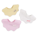 JANGANNSA 3 PCS White Flower Baby Bibs Infant Burp Clothes for Baby Girls Saliva Towel Cotton Infant Toddler Girls Bibs (3PCS-White)