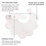 JANGANNSA 3 PCS White Flower Baby Bibs Infant Burp Clothes for Baby Girls Saliva Towel Cotton Infant Toddler Girls Bibs (3PCS-White)