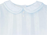 Petit Ami Baby Boys' Romper with Pleats and Feather Stitching