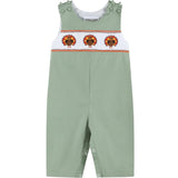 Lil cactus Sage Green Turkey Smocked Overalls