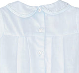 Petit Ami Baby Boys' Romper with Pleats and Feather Stitching