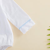 Balaflyie Baby Boy Girl Bubble Romper Long Sleeve Plain Collar Bodysuit | Infant Fall Clothes, Peter Pan Collar Romper for Unisex Babies&Toddler, Newborn Cotton Clothing, Ideal for Holiday and Daliy