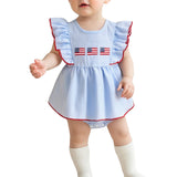 4th of July Toddler Baby Girl Outfits Forth of July USA American Flag Dress Vintage Red White and Blue Outfit