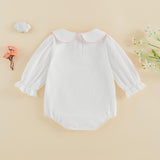 Balaflyie Baby Boy Girl Bubble Romper Long Sleeve Plain Collar Bodysuit | Infant Fall Clothes, Peter Pan Collar Romper for Unisex Babies&Toddler, Newborn Cotton Clothing, Ideal for Holiday and Daliy