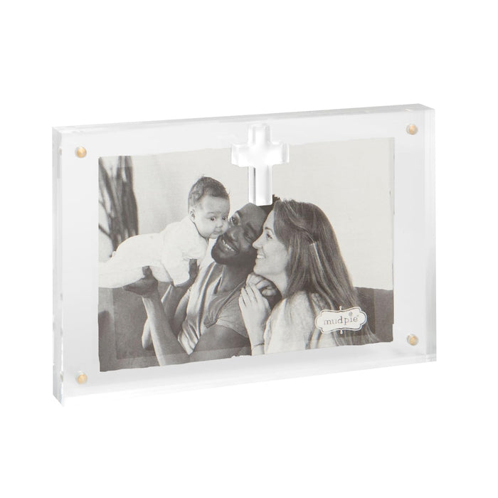 Mud Pie Vertical Acrylic Cross 4"x6" Picture Frame