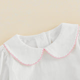 Balaflyie Baby Boy Girl Bubble Romper Long Sleeve Plain Collar Bodysuit | Infant Fall Clothes, Peter Pan Collar Romper for Unisex Babies&Toddler, Newborn Cotton Clothing, Ideal for Holiday and Daliy