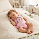 Baby Girl Clothes Newborn Golf Cart Embroidery Peter Pan Collar Sleeveless Romper Bubble Bodysuit Cute Summer Outfit