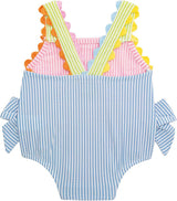 Mud Pie Baby Girl Baby Seersucker Bow One Piece Swimsuit