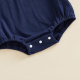 Balaflyie Bubble Romper Baby Boy Girl Cotton Collar Bodysuit Infant Top | Toddler Oversize T-shirt Romper, Scalloped/Piping Collared, Unisex Baby Embroidery Bubble, Peter Pan Collar Bodysuit Summer