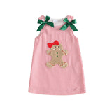 Toddler Baby Girl Holiday Outfit Striped Sleevless Tank Dress |  embroidery, bow decor, a-line dress, 6M-4Y girls