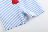 Lil cactus Blue Striped Crawfish Shortalls