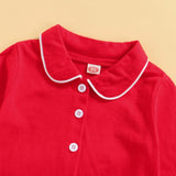 Biayxms Baby Kid Girls Ruffled Cotton Pajamas Set Long Sleeve Button Down Shirts Tops and Pants Matching 2PCS Pj Lounge Sets