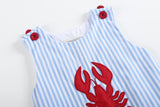 Lil cactus Blue Striped Crawfish Shortalls