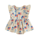 4th of July Toddler Baby Girl Outfits Forth of July USA American Flag Dress Vintage Red White and Blue Outfit