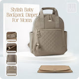 Lil cactus Baby-Pack Vegan Leather Diaper Bag Backpack With Bottle Pockets, Changing Pad, Laptop Sleeve, Traveler For Moms