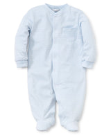 kissy kissy Baby Boys&Girls Simple Stripes Pajamas, Newborn to 24 Months | Snap Front Closure, Footie, 100% Premium Pima Cotton, Mitten-Cuffs
