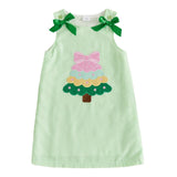Toddler Baby Girl Holiday Outfit Striped Sleevless Tank Dress |  embroidery, bow decor, a-line dress, 6M-4Y girls