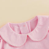 Balaflyie Baby Boy Girl Bubble Romper Long Sleeve Plain Collar Bodysuit | Infant Fall Clothes, Peter Pan Collar Romper for Unisex Babies&Toddler, Newborn Cotton Clothing, Ideal for Holiday and Daliy