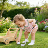 Baby Girl Clothes Newborn Golf Cart Embroidery Peter Pan Collar Sleeveless Romper Bubble Bodysuit Cute Summer Outfit