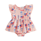 4th of July Toddler Baby Girl Outfits Forth of July USA American Flag Dress Vintage Red White and Blue Outfit