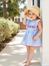 4th of July Toddler Baby Girl Outfits Forth of July USA American Flag Dress Vintage Red White and Blue Outfit