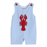 Lil cactus Blue Striped Crawfish Shortalls