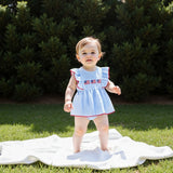 4th of July Toddler Baby Girl Outfits Forth of July USA American Flag Dress Vintage Red White and Blue Outfit