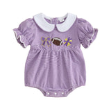 Balaflyie Bubble Romper Baby Boy Girl Cotton Collar Bodysuit Infant Top | Toddler Oversize T-shirt Romper, Scalloped/Piping Collared, Unisex Baby Embroidery Bubble, Peter Pan Collar Bodysuit Summer