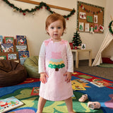 Toddler Baby Girl Holiday Outfit Striped Sleevless Tank Dress |  embroidery, bow decor, a-line dress, 6M-4Y girls