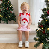 Toddler Baby Girl Holiday Outfit Striped Sleevless Tank Dress |  embroidery, bow decor, a-line dress, 6M-4Y girls