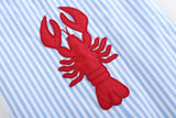 Lil cactus Blue Striped Crawfish Shortalls