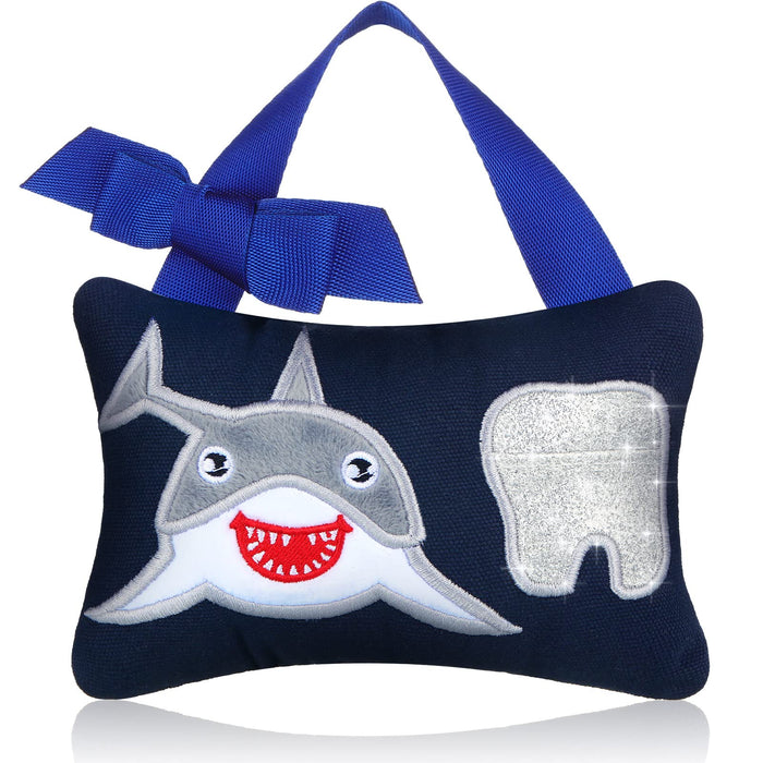 Qunclay Tooth Fairy Pillow with Pocket for Kids, 3.9 x 5.9 Inches, Sweet | Tooth Fairy Gifts for Girls Boys, Pouch for Lost Teeth Coins, Soft Plush Keepsake, Bedroom Decor