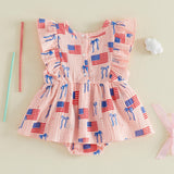 4th of July Toddler Baby Girl Outfits Forth of July USA American Flag Dress Vintage Red White and Blue Outfit