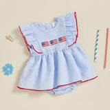 4th of July Toddler Baby Girl Outfits Forth of July USA American Flag Dress Vintage Red White and Blue Outfit