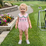 Baby Girl Clothes Newborn Golf Cart Embroidery Peter Pan Collar Sleeveless Romper Bubble Bodysuit Cute Summer Outfit