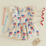 4th of July Toddler Baby Girl Outfits Forth of July USA American Flag Dress Vintage Red White and Blue Outfit