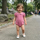 Balaflyie Bubble Romper Baby Boy Girl Cotton Collar Bodysuit Infant Top | Toddler Oversize T-shirt Romper, Scalloped/Piping Collared, Unisex Baby Embroidery Bubble, Peter Pan Collar Bodysuit Summer