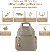 Lil cactus Baby-Pack Vegan Leather Diaper Bag Backpack With Bottle Pockets, Changing Pad, Laptop Sleeve, Traveler For Moms