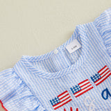 4th of July Toddler Baby Girl Outfits Forth of July USA American Flag Dress Vintage Red White and Blue Outfit