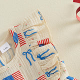 4th of July Toddler Baby Girl Outfits Forth of July USA American Flag Dress Vintage Red White and Blue Outfit