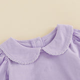Balaflyie Baby Boy Girl Bubble Romper Long Sleeve Plain Collar Bodysuit | Infant Fall Clothes, Peter Pan Collar Romper for Unisex Babies&Toddler, Newborn Cotton Clothing, Ideal for Holiday and Daliy