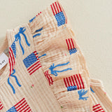 4th of July Toddler Baby Girl Outfits Forth of July USA American Flag Dress Vintage Red White and Blue Outfit