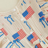 4th of July Toddler Baby Girl Outfits Forth of July USA American Flag Dress Vintage Red White and Blue Outfit