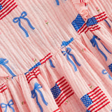 4th of July Toddler Baby Girl Outfits Forth of July USA American Flag Dress Vintage Red White and Blue Outfit