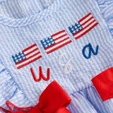 4th of July Toddler Baby Girl Outfits Forth of July USA American Flag Dress Vintage Red White and Blue Outfit