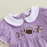 Balaflyie Bubble Romper Baby Boy Girl Cotton Collar Bodysuit Infant Top | Toddler Oversize T-shirt Romper, Scalloped/Piping Collared, Unisex Baby Embroidery Bubble, Peter Pan Collar Bodysuit Summer