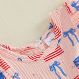 4th of July Toddler Baby Girl Outfits Forth of July USA American Flag Dress Vintage Red White and Blue Outfit