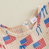 4th of July Toddler Baby Girl Outfits Forth of July USA American Flag Dress Vintage Red White and Blue Outfit